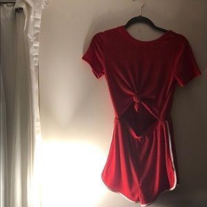 Cute cutout red romper